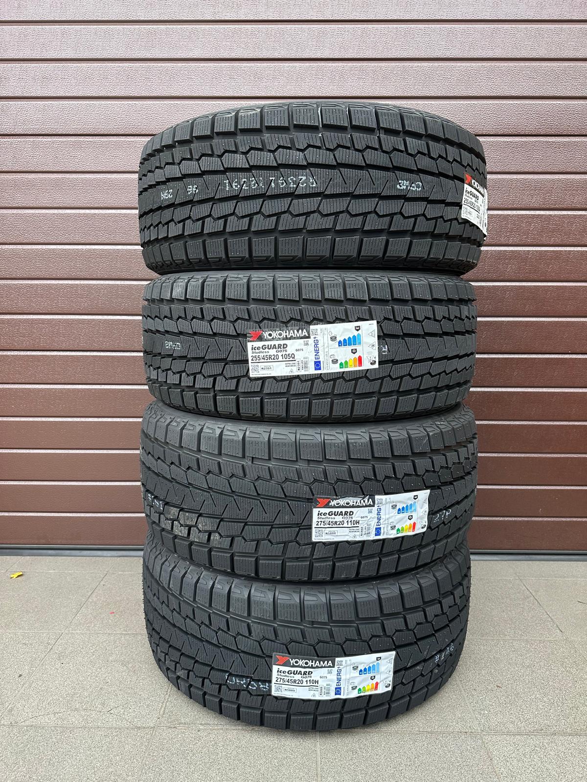 255/45r20 front 275/45r20 rear Yokohama winter tires set