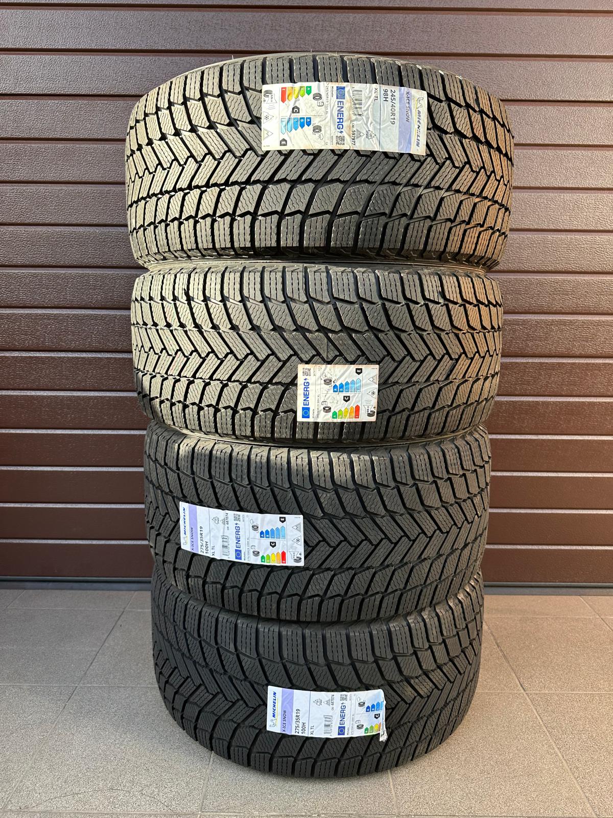 245/40R19 front, 275/35R19 rear Michelin X Ice Snow winter tires