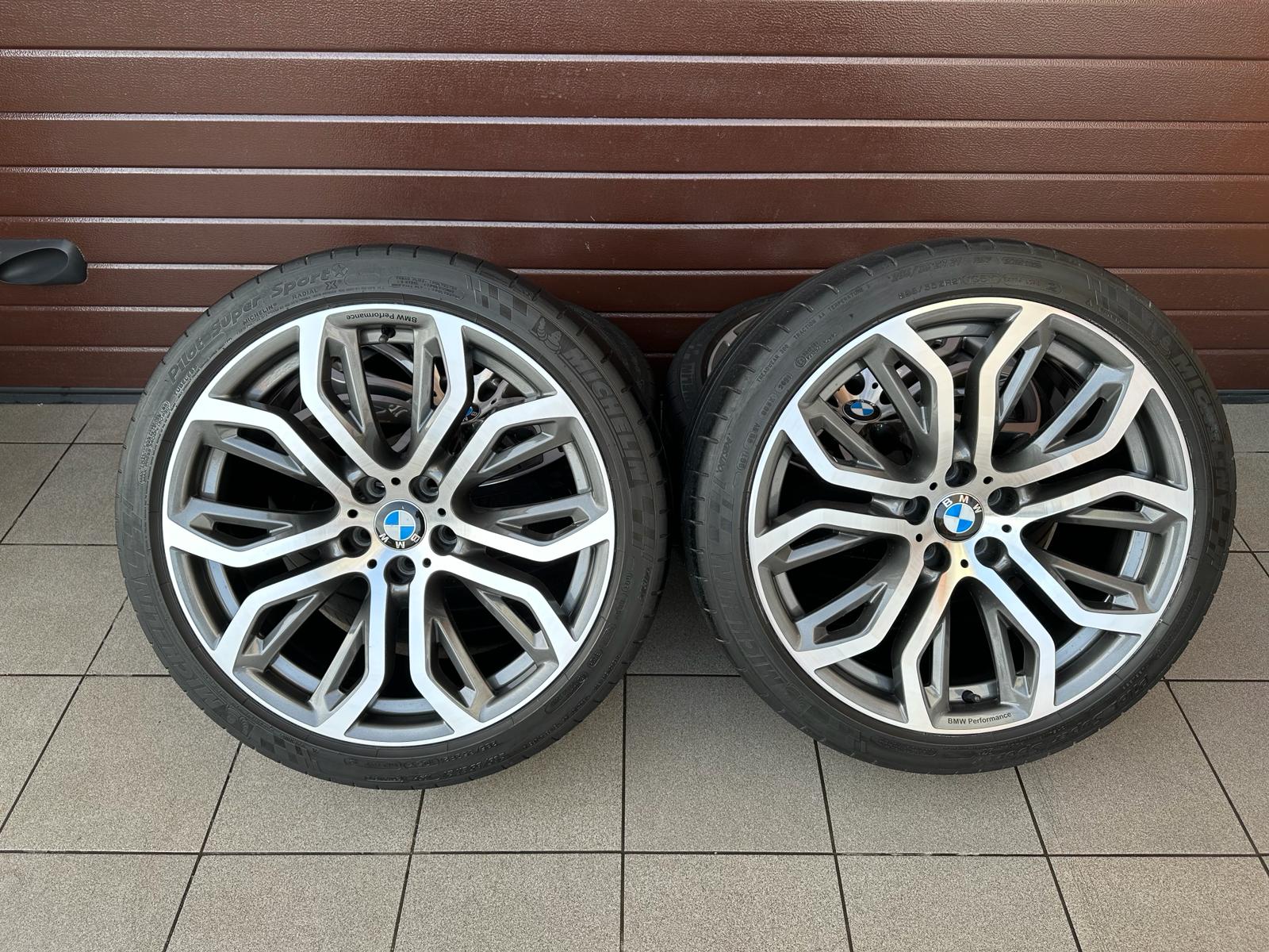 Original X5 E53 E70 F15 X6 E71 F16 M Performance Y-Speiche 375 bicolor (ferricgrey / glanzgedreht) Wheels with Michelin set r21