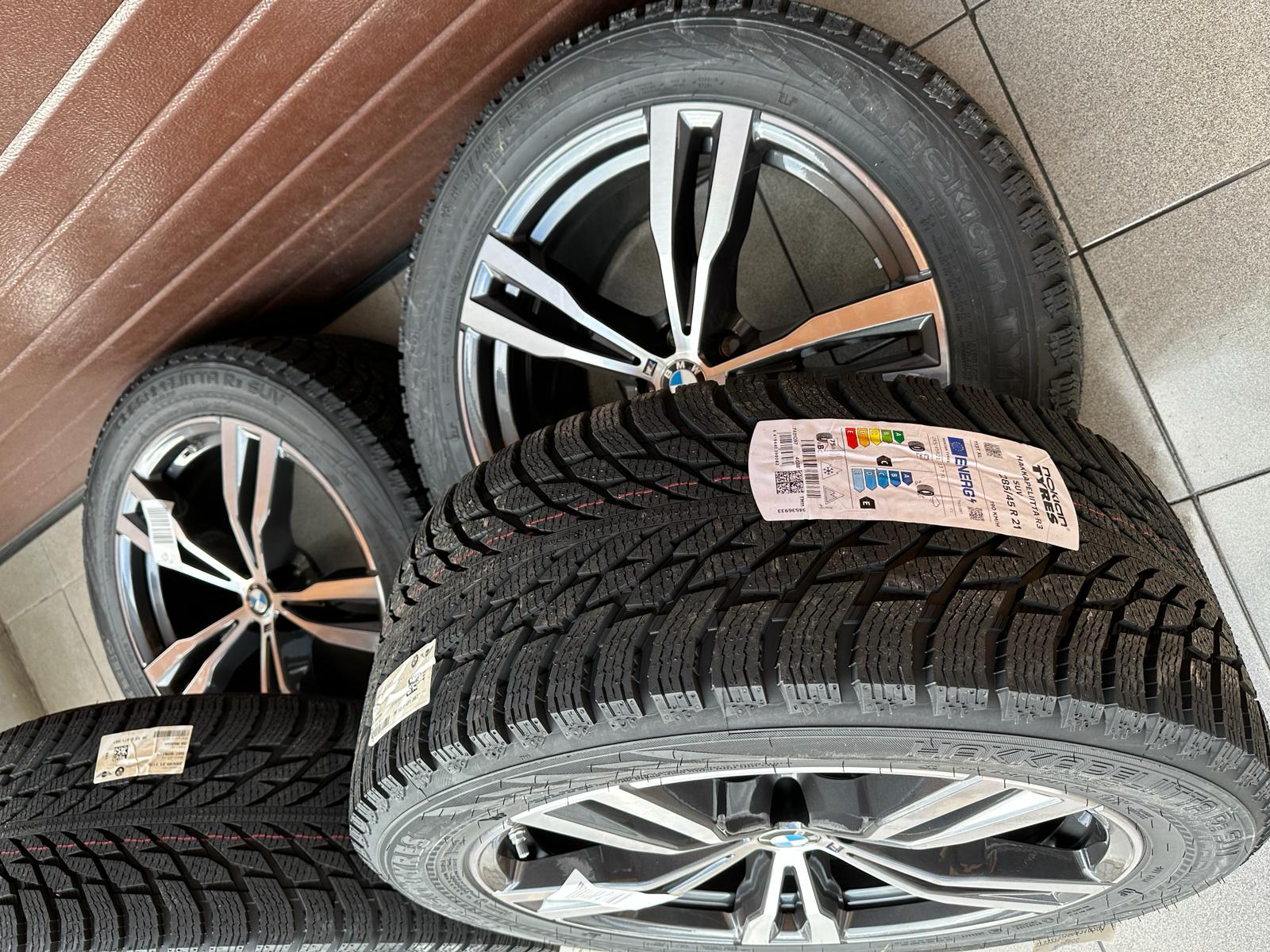 Original G07 X7 Lci M Doppelspeiche 754 bicolor (orbitgrey / glanzgedreht) Wheels with pressure sensors for winter tires Nokian r21 - Image 2