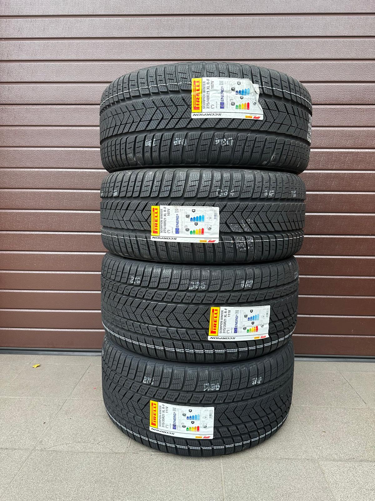 275/40r21 front 315/35r21 rear, Pirelli Scorpion XL R-F winter tires set