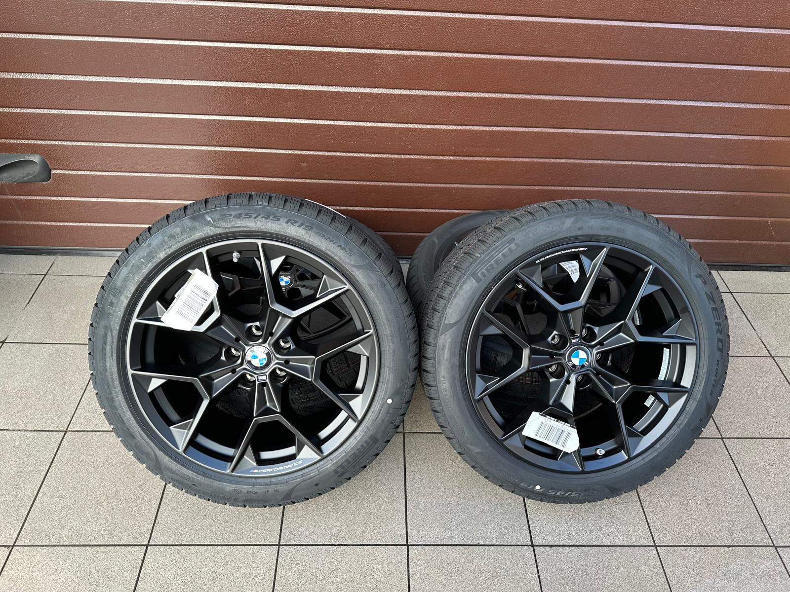Original G60 G61 i5 M Performance Y-Spoke 942M jet black matt Wheels with pressure sensors, Pirelli winter r19 - Image 2