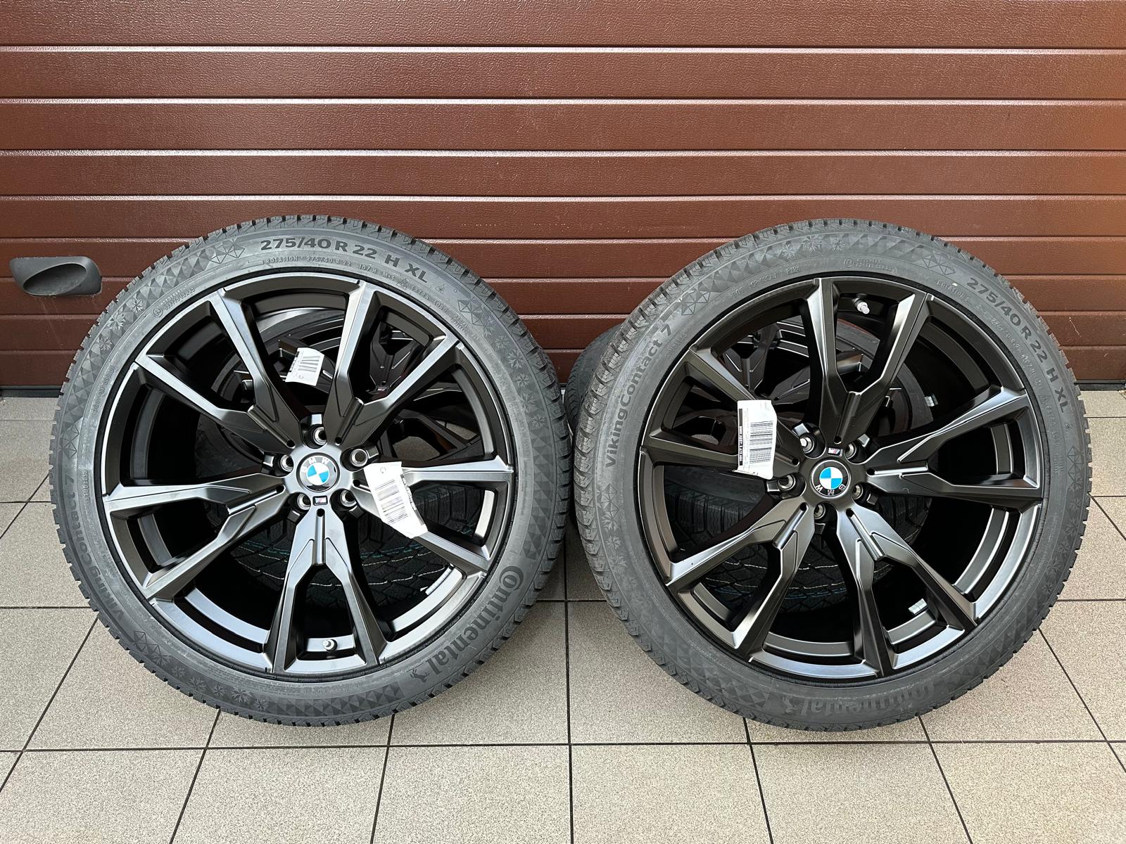 Original Winter G07 X7 Lci M Performance Double-Spoke 755 M Jet Black matt, Wheels with pressure sensors, Continental tires r22