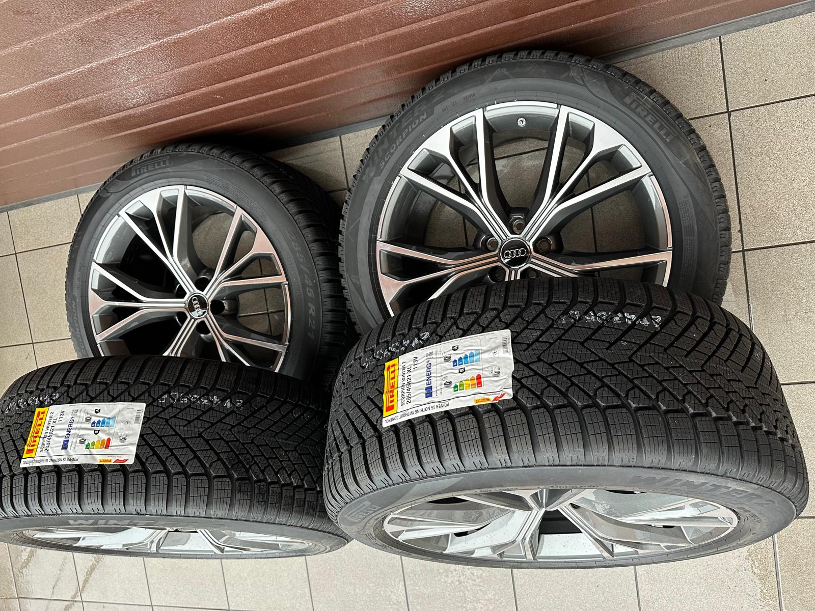 Original Q8 SQ8 Wheels with pressure sensors, Winter tires Pirelli set r21 - Image 2