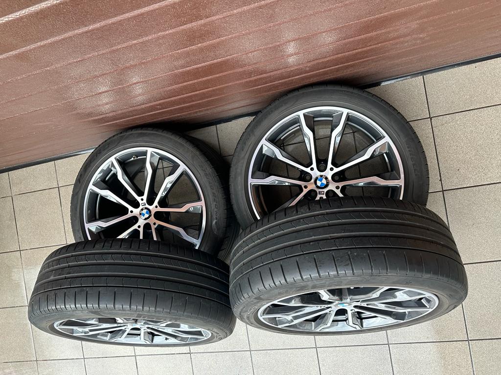 Original G01 X3 G02 X4 M Doppelspeiche 699 bicolor (orbitgrey / glanzgedreht) Wheels with pressure sensors, Pirelli tires r20 - Image 2