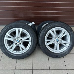 Original F45 F46 Doppelspeiche 473 reflexsilber, Wheels with pressure sensors, Continental tires r16