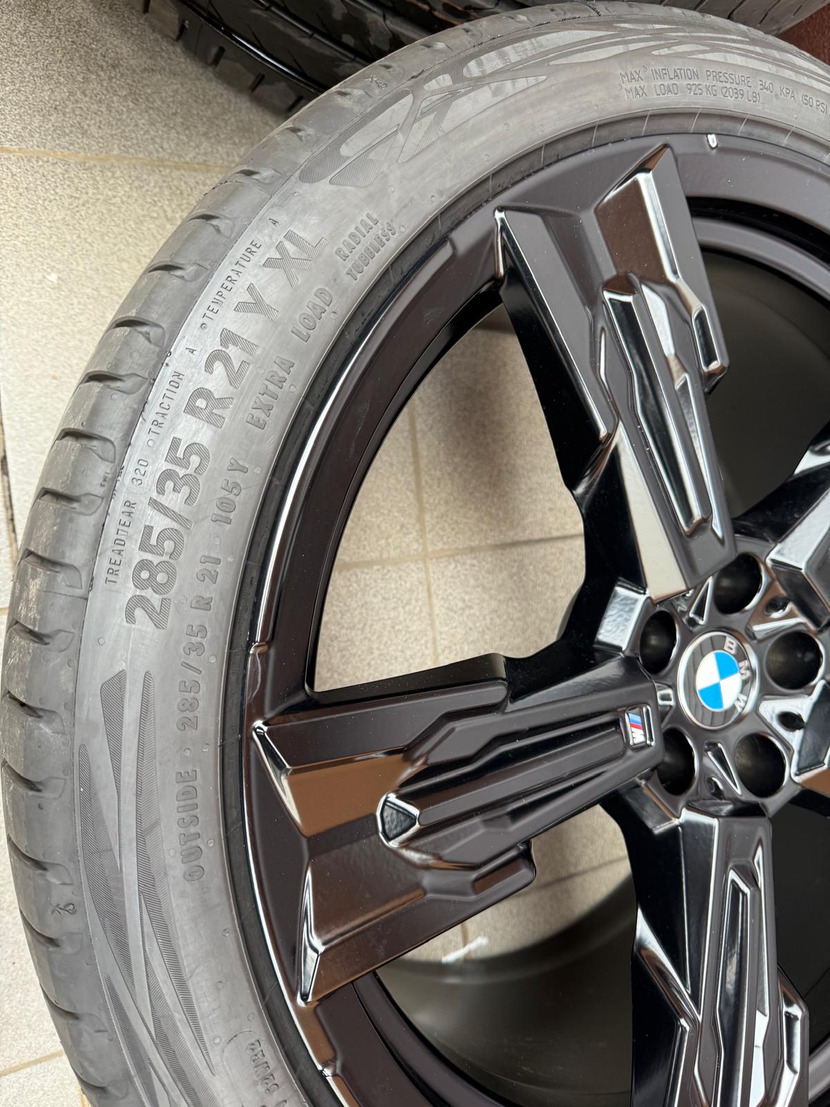 Original X3 G45 G48 Styling 1037 M Sternspeiche matt black, Wheels with pressure sensors, Continental tires R21 - Image 5