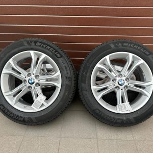 Original X3 G01 X4 G02 V-Speiche 688 reflex silver Rims with pressure sensors, Michelin winter tires r18