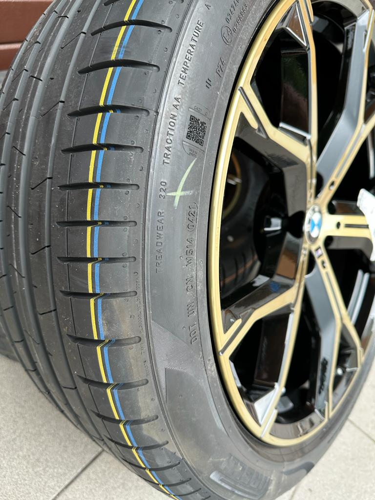 Original G05 X5 G06 X6 M Y-Spoke 741 bicolor (night gold / polished) Wheels with pressure sensors, Pirelli summer tires r21 - Image 2