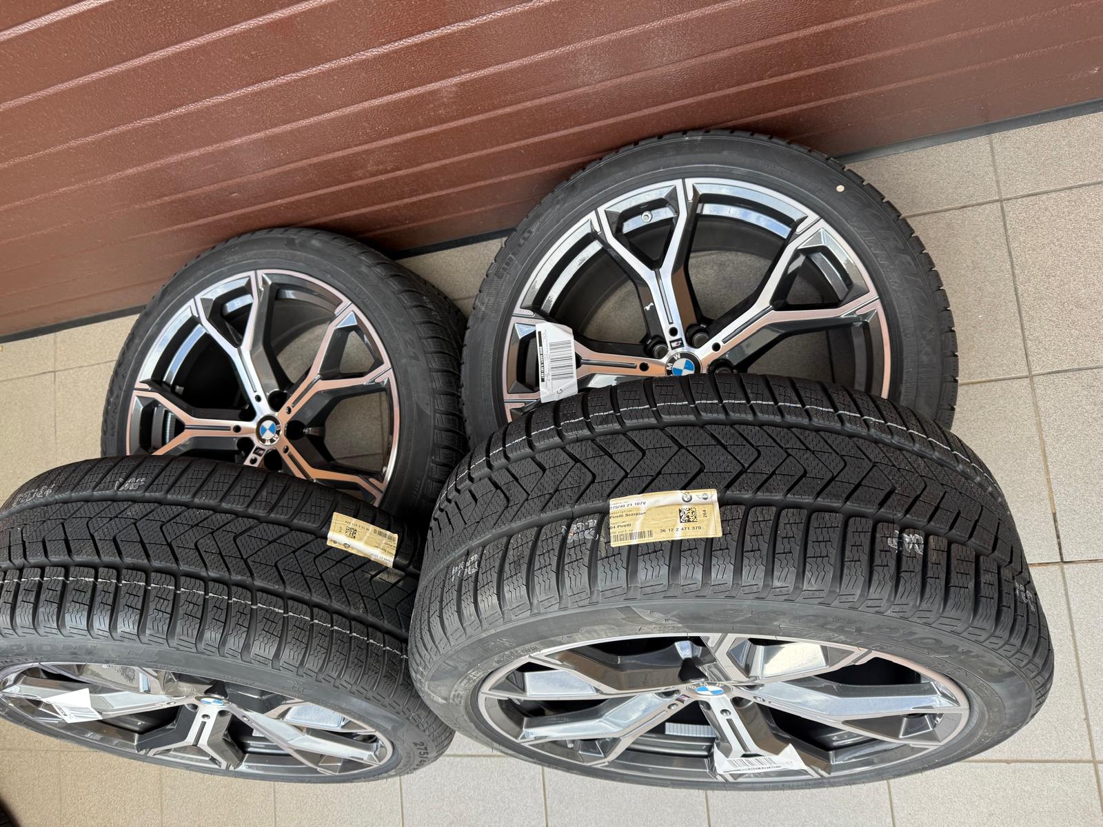 Original New X5 G05 X6 G06 Lci M Y-Spoke 741 bicolor (orbit gray / polished) Wheels with pressure sensors, for Pirelli winter tires r21 - Image 2