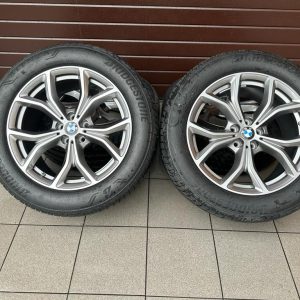 Original G05 X5 V-Spoke 735 ferricgrey Wheels with pressure sensors, Bridgestone tires r19