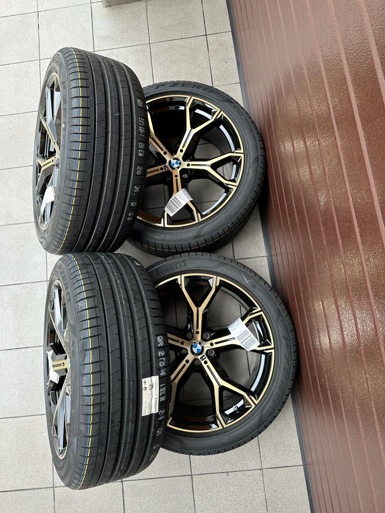 Original G05 X5 G06 X6 M Y-Spoke 741 bicolor (night gold / polished) Wheels with pressure sensors, Pirelli summer tires r21 - Image 7