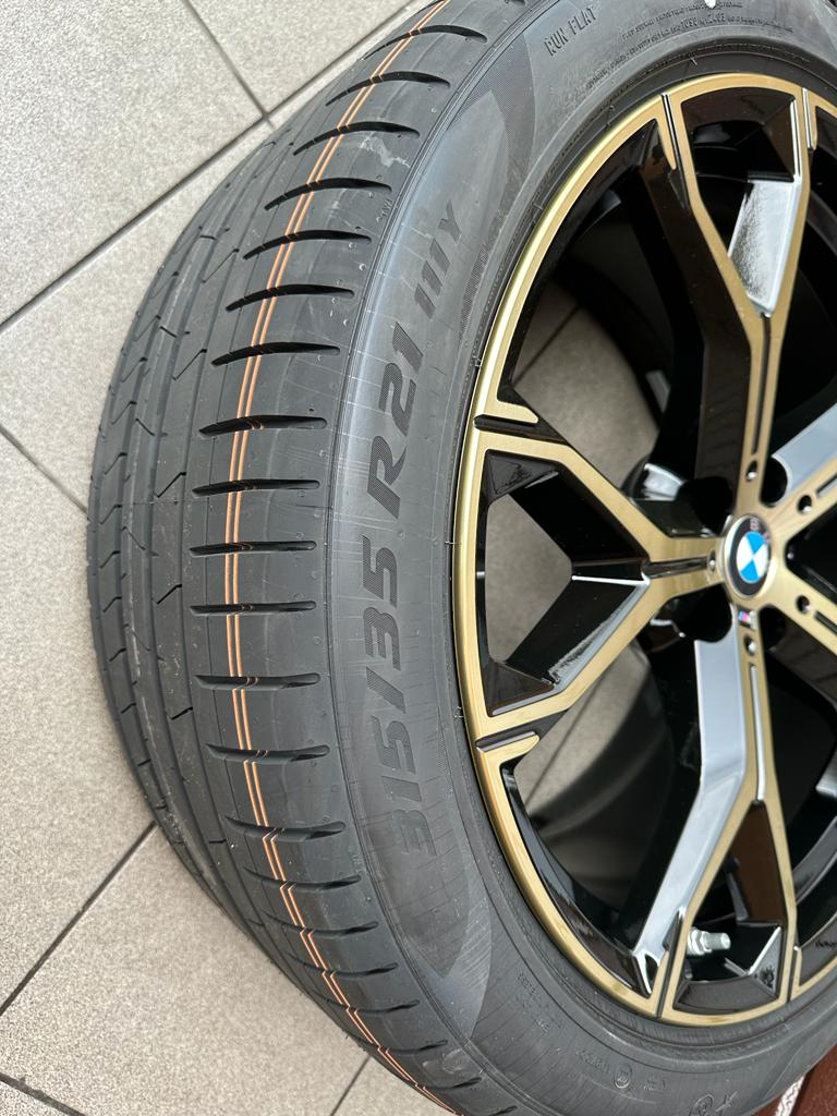 Original G05 X5 G06 X6 M Y-Spoke 741 bicolor (night gold / polished) Wheels with pressure sensors, Pirelli summer tires r21 - Image 5