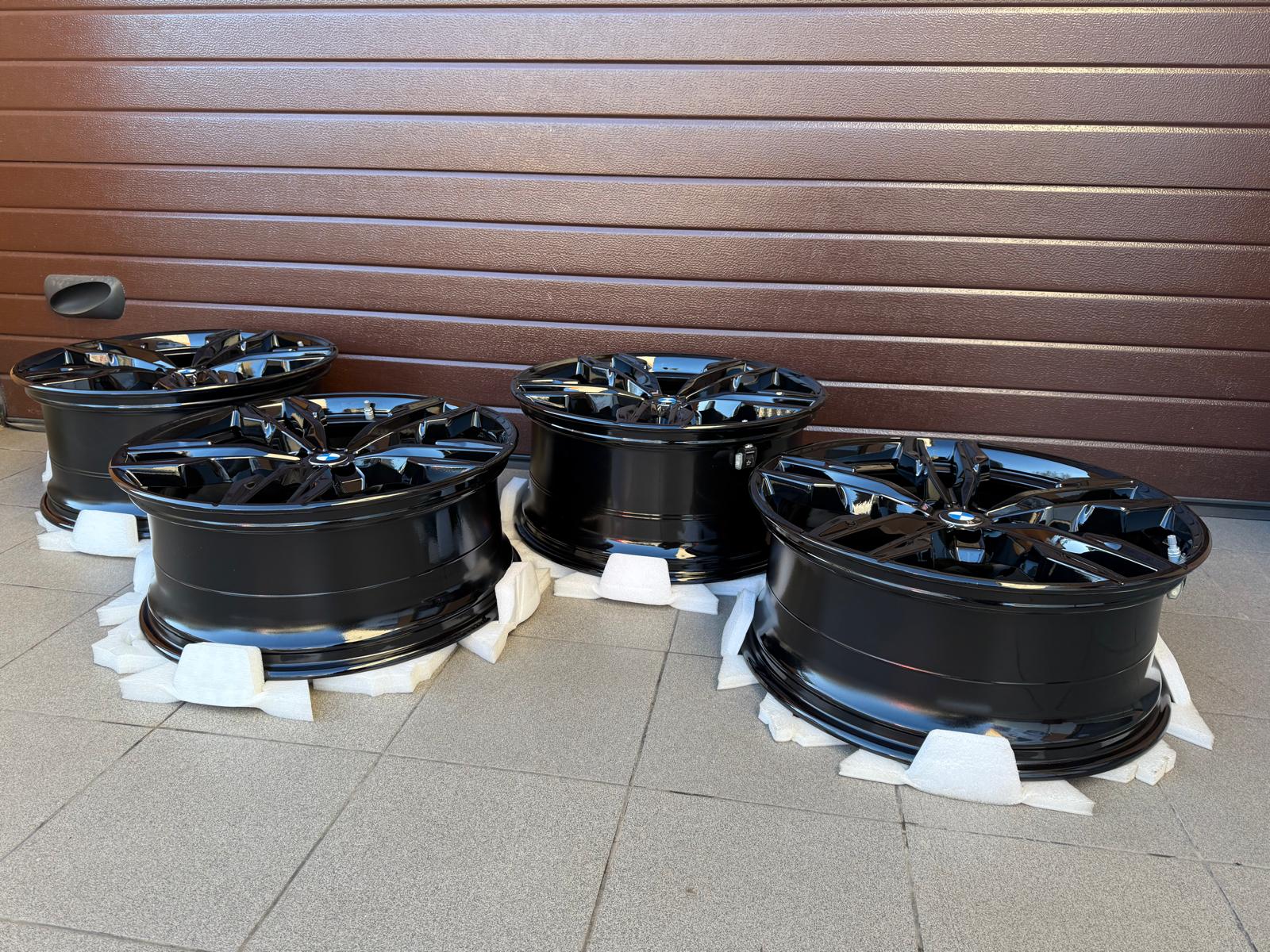 Original X3 G01 X4 G02 Lci M Doppelspeiche 718 bicolor (jet black uni / glanzgedreht) Rims with pressure sensors, - Image 2