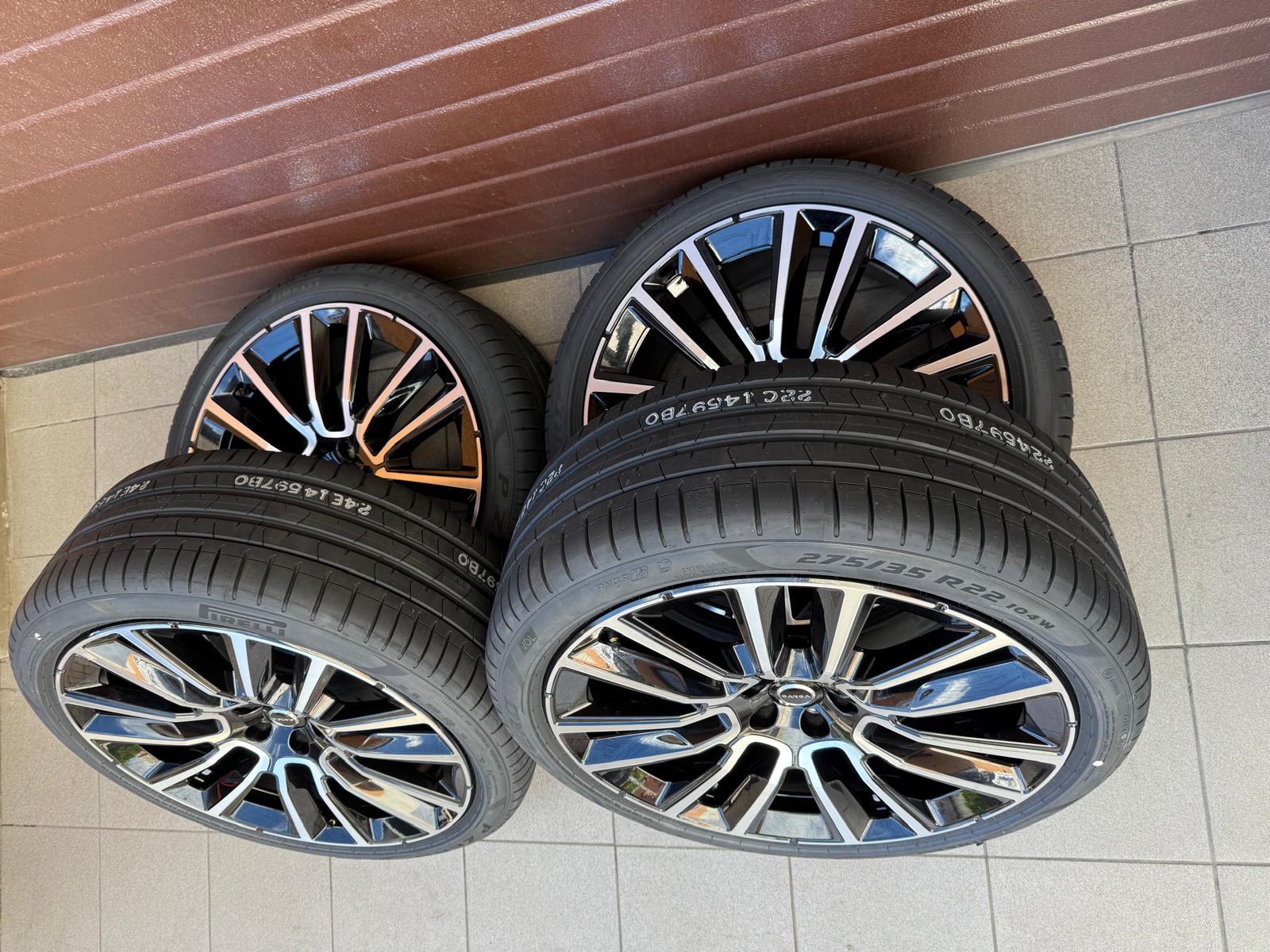 Original XC90 Facelift 7 Double Spoke Diamond Cut Wheels with tires Pirelli P-Zero r22 - Image 2