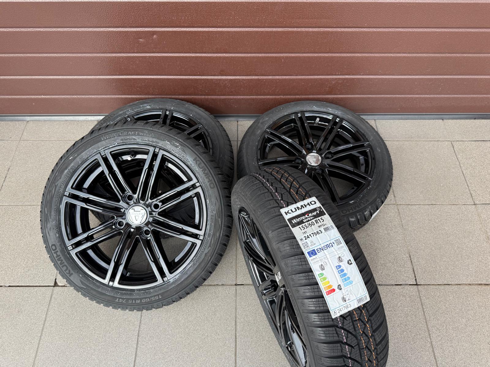 Original Aixam Vision Style Black Wheels For New Winter Tires Kumho r15