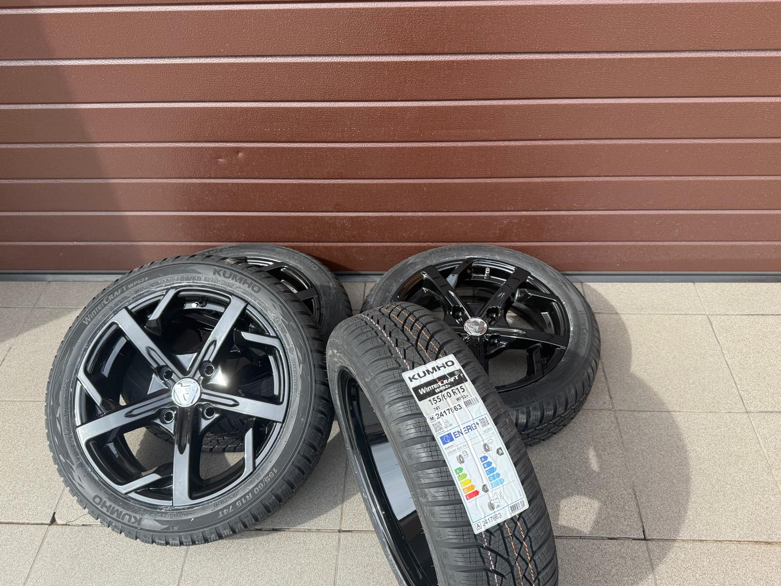 Original Aixam Seven Style Black Wheels For New Winter Tires Kumho r15